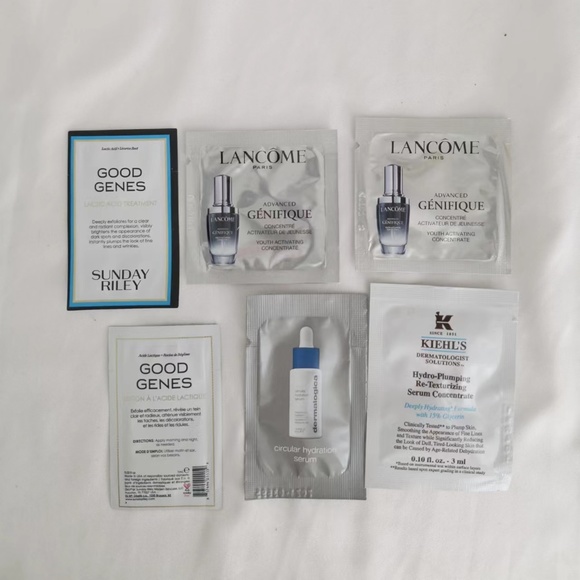 6 Skincare Face Serum Samples: Kiehl's~Lancome~Dermalogica~Sunday Riley - Picture 1 of 1